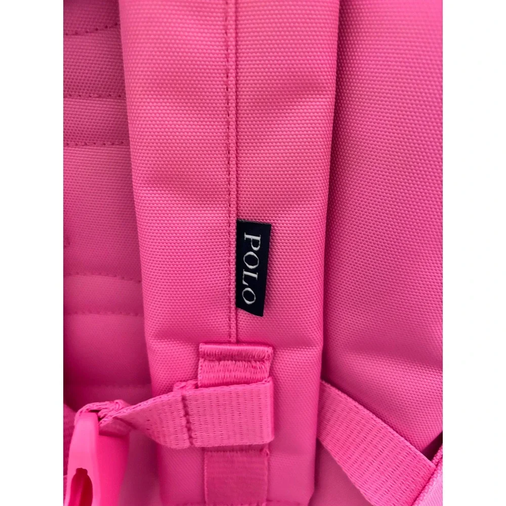 Polo Ralph Lauren Pink Polo Bear Canvas Backpack Kids School Bag